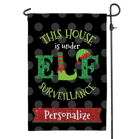 Personalized ELF Surveillance Garden Flag