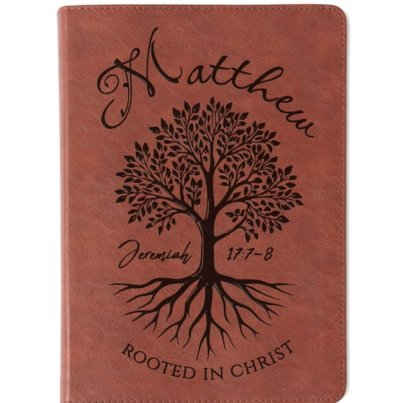 Personalized ESV Men's Study Bible-Rooted in Christ Tree Design, Custom Name Engraved, Christian Gifts