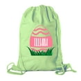 thumbnail image 1 of Personalized Easter Basket Bags, Cotton Drawstring Backpacks Custom Easter Bags - Wavy Lines Egg, 1 of 2