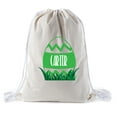 thumbnail image 1 of Personalized Easter Basket Bags, Cotton Drawstring Backpacks Custom Easter Bags - Zig Zag Egg, 1 of 2