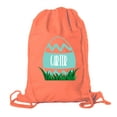 thumbnail image 1 of Personalized Easter Basket Bags, Cotton Drawstring Backpacks Custom Easter Bags - Zig Zag Egg, 1 of 2