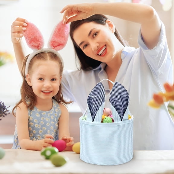 Personalized Easter Basket, Custom Name Easter Egg Hunting Bag, Foldable Easter Tote Bucket, Holiday Gift & Party Decor for Home