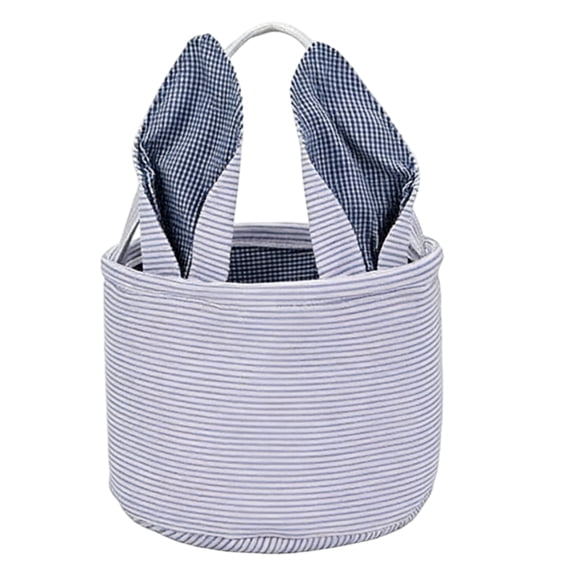 Personalized Easter Basket – Rabbit Custom Embroidered with Name, 7.48” High, Lightweight & Foldable, Cute Bunny Ears Personalized Canvas