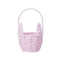 Personalized Easter Basket for Toddler,Woven Baby Easter Gifts basket with Handle,Empty Bunny Egg Basket for Girls Boys Kids,Baby Basket for Nursery,Baby Shower Baskets,Small Cute Animal Baskets