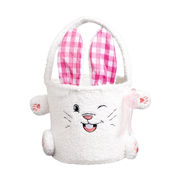 Personalized Easter Basket, Woven Easter Gifts basket with Handle, Empty Bunny Egg Basket