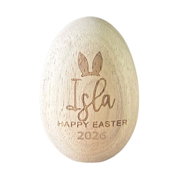 Personalized Easter Egg,Wooden Eggs,Personalized Engraved Ear Decorative,Easter Eggs Gifts for Easter Basket Stuffers,Birthday Gift Idea,Personalized Easter Gifts,Fake Eggs for Egg Hunt,1PC,1.7"x2.4"