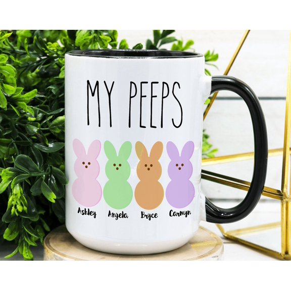 Personalized Easter Peeps Coffee Mug Custom Spring Decor Gift