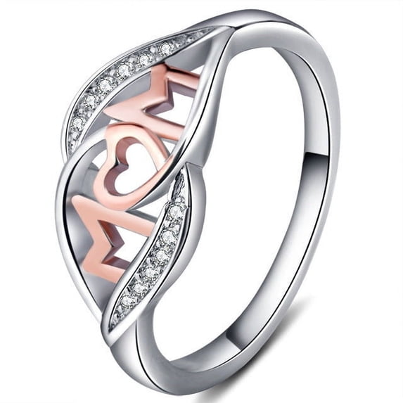Personalized Letter Ring Electroplated Copper Initial Ring Unisex Gift Mothers European American Style Jewelry