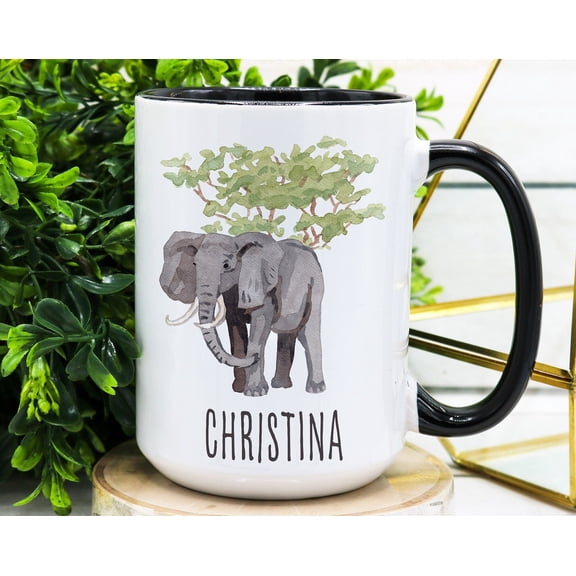 Personalized Elephant Coffee Mug Sublimated Ceramic Gift