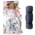thumbnail image 1 of Personalized Elephant Nap Mat for Toddlers, Includes Pillow and Blanket, Ideal for Preschool, Portable and Cozy for Kindergarten Boys and Girls(Cushions + Pillows22.5"x55"+Blanket size: 33.5" x 45"), 1 of 8