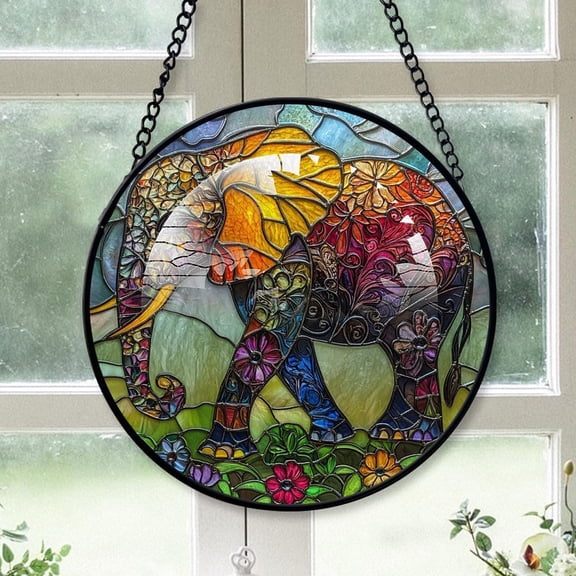 Personalized Elephant Stained Glass 2025, Elephant Xmas Gifts Ideas, Elephant Suncatcher, Christmas Tree Ornament wp36Ox