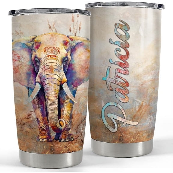 Personalized Elephant Tumbler Safari 20oz 30oz Tumblers with Lid Gift for Mommy Mama Mother Christmas Birthday Mothers Day