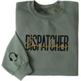 thumbnail image 1 of Personalized Embroidered Dispatcher 911 Sweatshirt, Pulse Dispatch Embroider Hoodie, Thin Gold Line 911 (Green, L), 1 of 9
