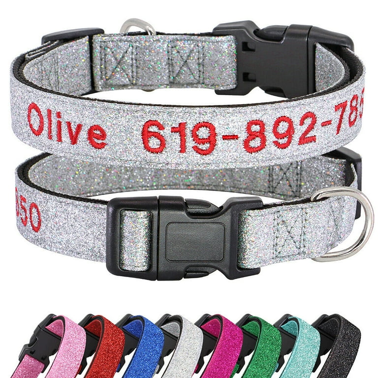 Personalized Embroidered Dog Collar Custom Nylon Pet Collar for Small Large Dogs Walmart