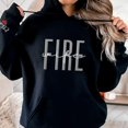 thumbnail image 1 of Personalized Embroidered Firefighter Sweatshirts, Fireman Department Sweatshirt, Firefighter Wife Fire Girlfriend Gift (Black, M), 1 of 7