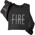 thumbnail image 1 of Personalized Embroidered Firefighter Sweatshirts, Fireman Department Sweatshirt, Firefighter Wife Fire Girlfriend Gift (Grey, 3XL), 1 of 7