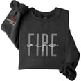 thumbnail image 1 of Personalized Embroidered Firefighter Sweatshirts, Fireman Department Sweatshirt, Firefighter Wife Fire Girlfriend Gift (Grey, S), 1 of 7