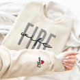 thumbnail image 1 of Personalized Embroidered Firefighter Sweatshirts, Fireman Department Sweatshirt, Firefighter Wife Fire Girlfriend Gift (Sand, XL), 1 of 7