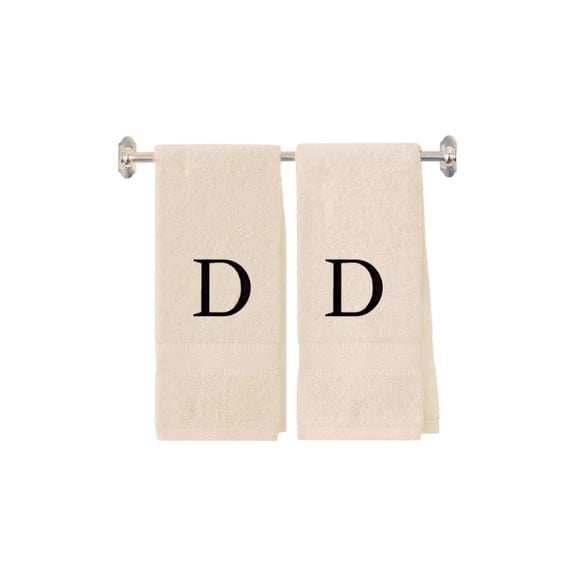 Personalized Embroidered Monogram Terry Cotton Hand Towel Set Gift 2 Pc-D