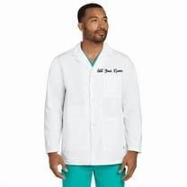 Personalized Embroidered Short Lab Coat for Men Add Your Name Text Custom Medical Laboratory Coat (White-2XS)