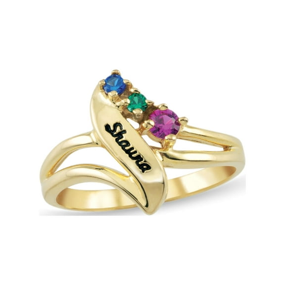 Personalized Engravable Daughter's Birthstone Ring in 10K gold by Jewlster