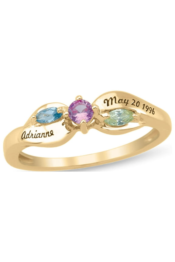 Personalized Engravable Daughter's Birthstone Ring in 10K Gold by Jewlster
