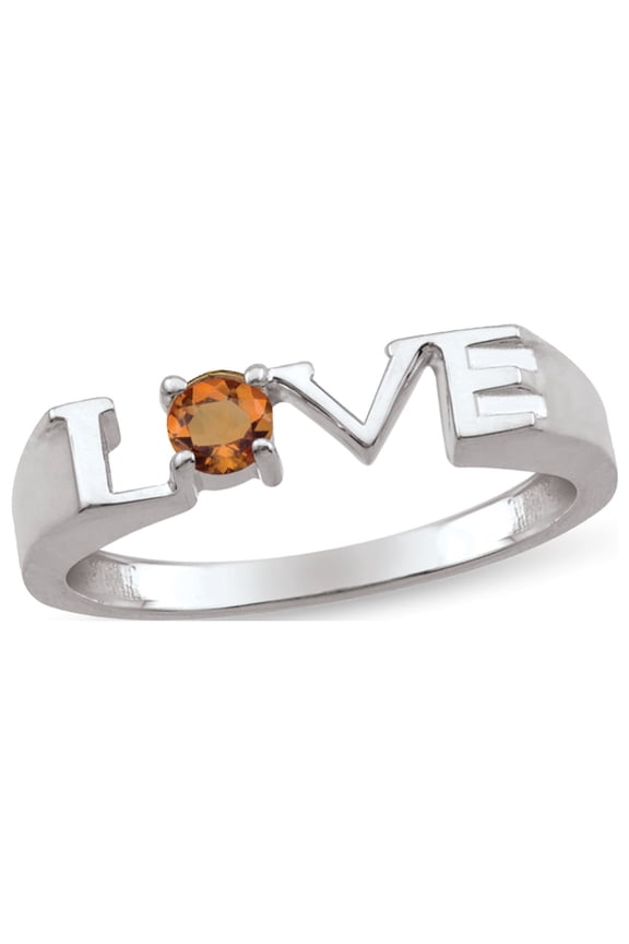 Personalized Engravable LOVE Birthstone Ring in Sterling Silver by Jewlster