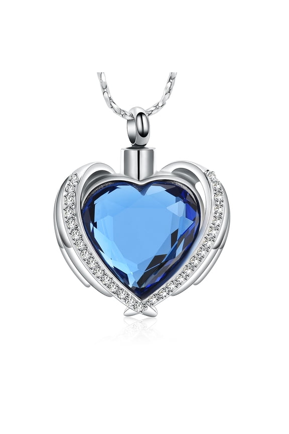 Personalized Engrave Crystal Heart Cremation Jewelry for Ashes Holder Urn Necklace for Ashes of Loved One
