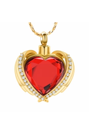 Personalized Engrave Crystal Heart Cremation Jewelry for Ashes Holder Urn Necklace for Ashes of Loved One