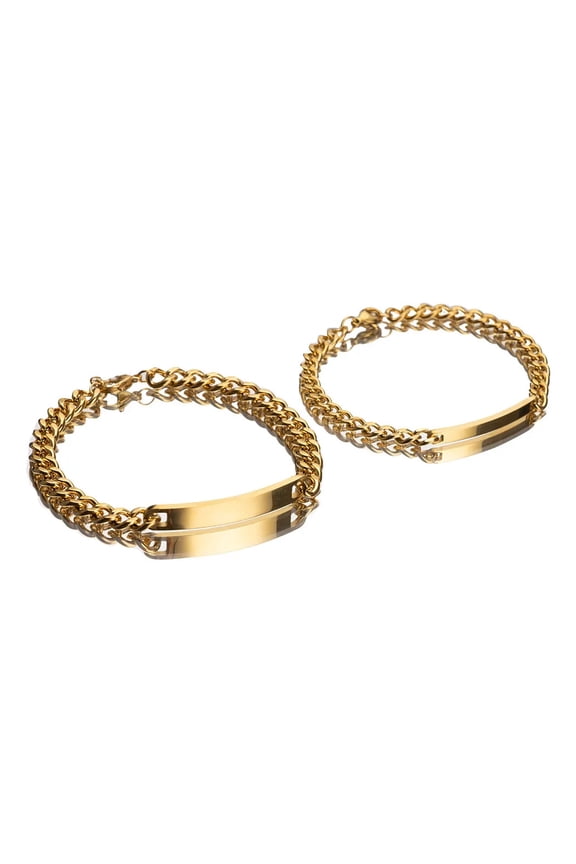 Personalized Engraved Couple Bracelet Set with Eternal Rose Box | Romantic Gift