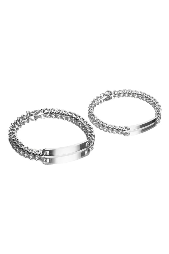 Personalized Engraved Couple Bracelet Set with Eternal Rose Box | Romantic Gift