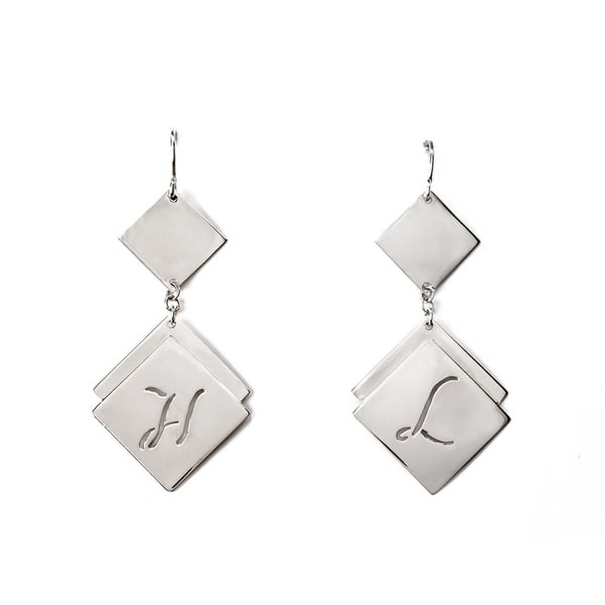 Personalized Engraved Diamond-Shaped Initial Earrings