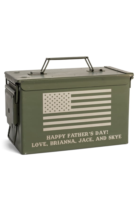 Personalized Engraved Genuine US Military Surplus .50 cal Ammo Can | Palmetto Wood Shop