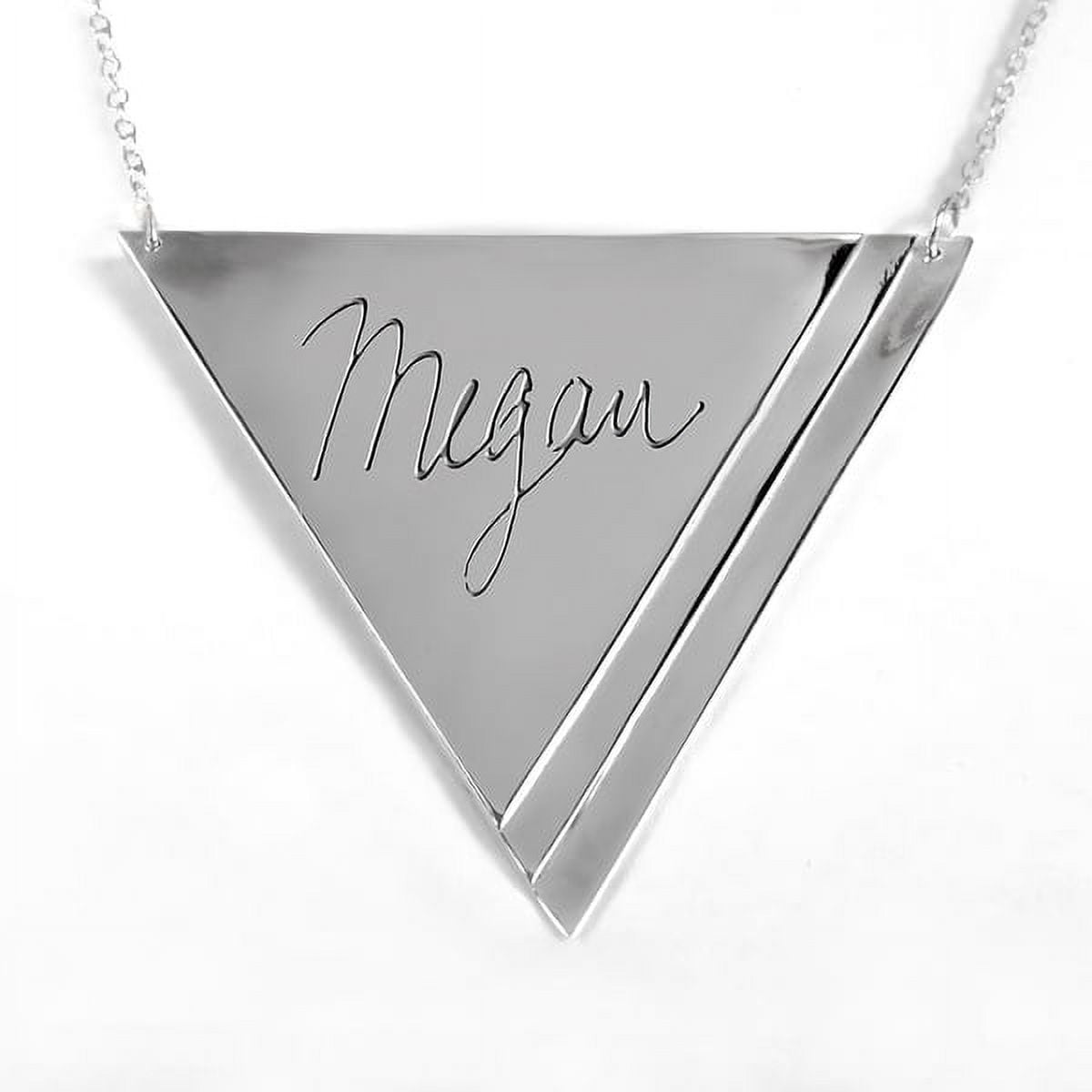 Personalized Engraved Handmade Triangle Name Necklace