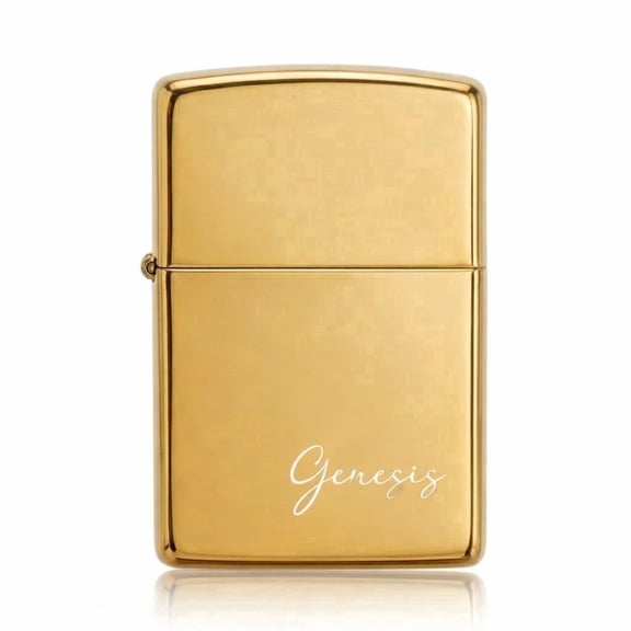 Personalized Engraved Lighter with Case Custom Name Monogram Lighter Gift for Men, Groomsmen, Bachelor Party, Dad, Husband, Boyfriend (Gold)