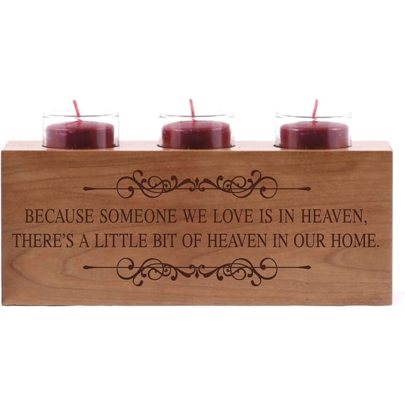 Personalized Engraved Memorial Votive Candle Holder 10x4x4 Those Who We Love Loss of Parents, Father, Mother Sympathy Gift ( Because Someone We Love)
