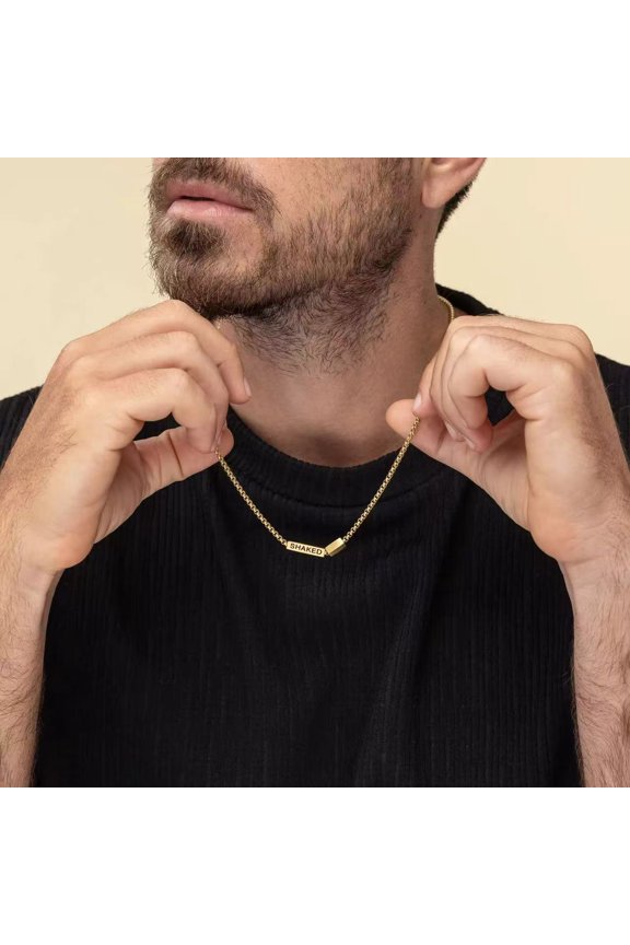 Personalized Engraved Name Necklace for Man Custom Couple Name 14K White Gold Necklace Pendant Birthday Party Gift