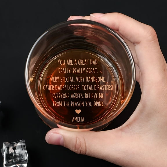 Personalized Engraved Whiskey Glass for a Truly Great Dad