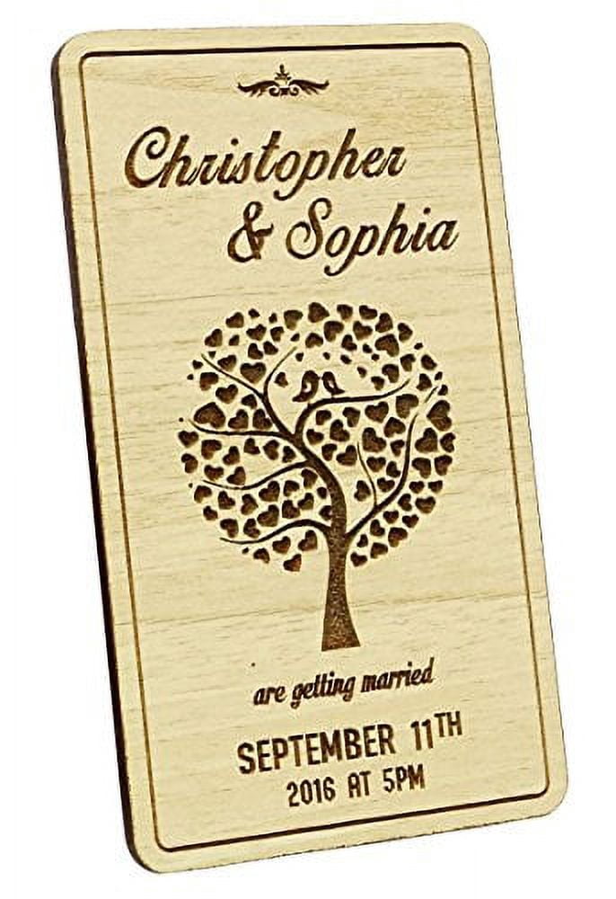 Personalized Engraved Wood Magnets 50 Rustic Wedding Save The Date ...