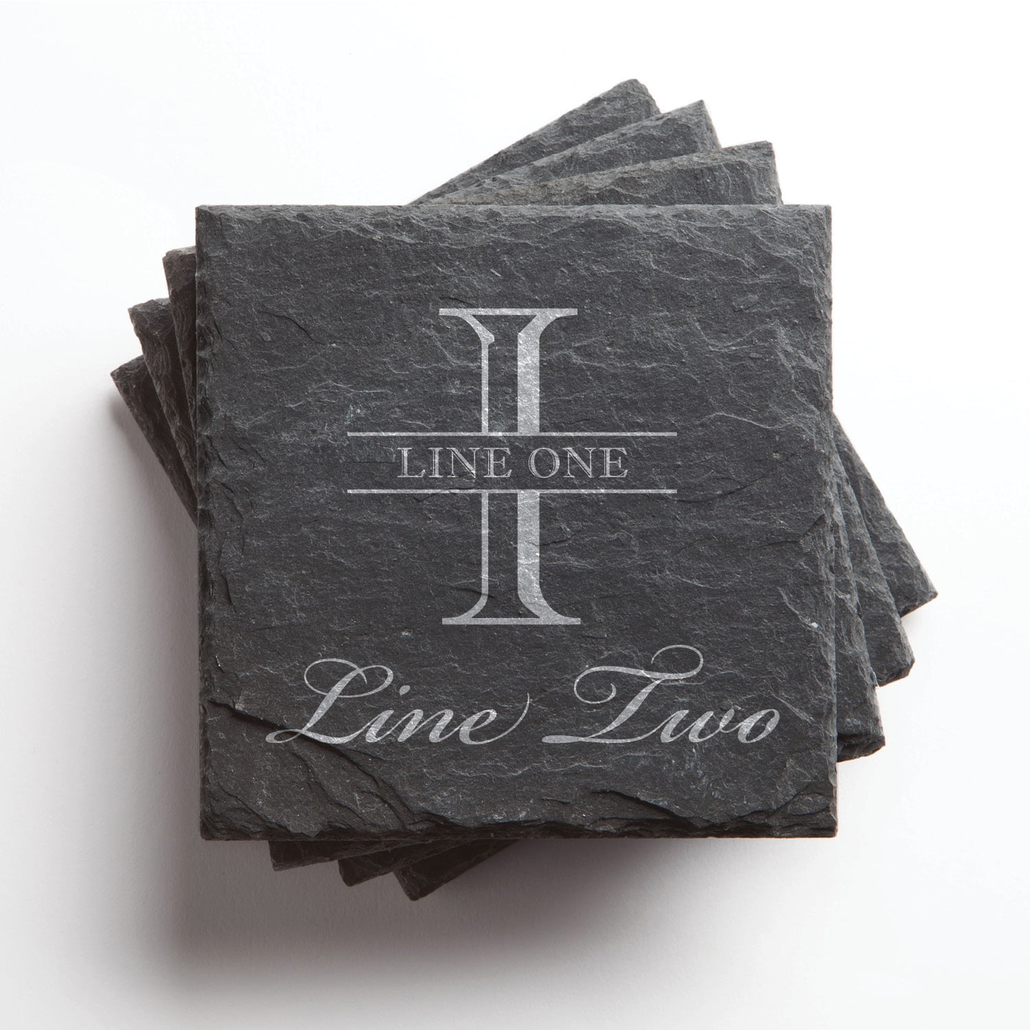 Personalized Established Family Slate Drink Coasters, Set of 4