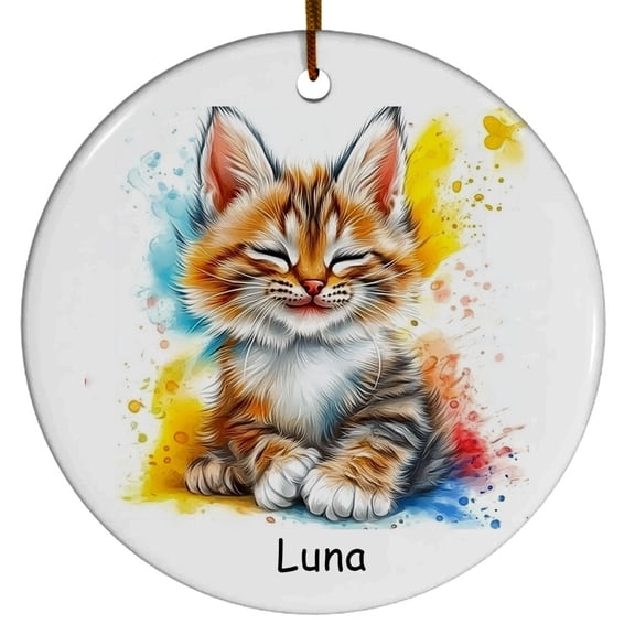 Personalized Estonian Lynx Cat Christmas Ornament, Customized Ornament with Cat Name, Christmas Ornament, Gift for Mother's day, Father's day, Christmas, Birthday, Gift for Cat Lover