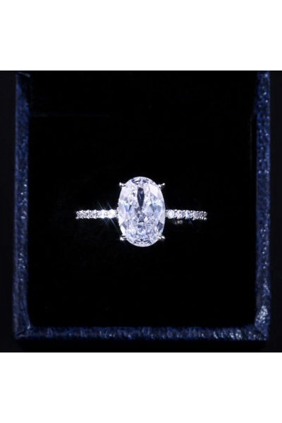 Personalized European And American Zircon Platinum Korean Fashion Engagement Ring