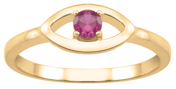 Personalized Evil Eye Birthstone Ring in 10k Gold by Jewlster