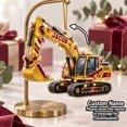 Personalized Excavator Ornament, Custom Name Acrylic Tree Decor for ...