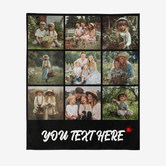 Personalized Face Christmas Tree Fleece Blanket,Custom Family Gift