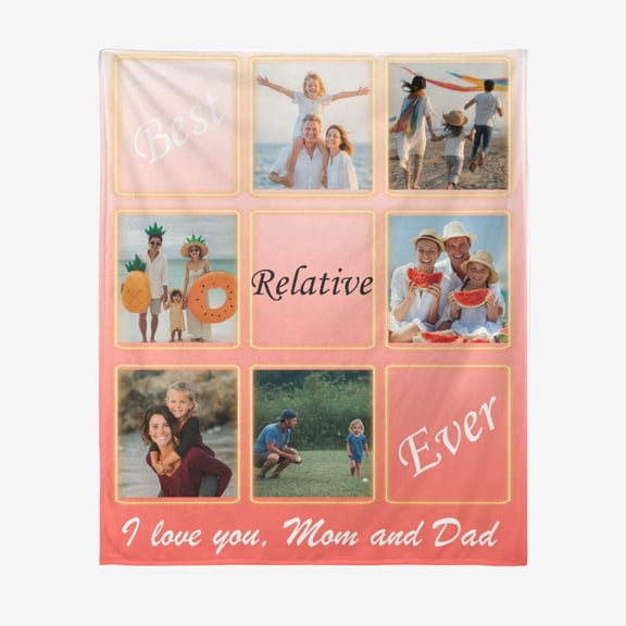 Personalized Face Christmas Tree Fleece Blanket,Custom Family Gift