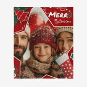 Personalized Face Christmas Tree Fleece Blanket,Custom Family Gift