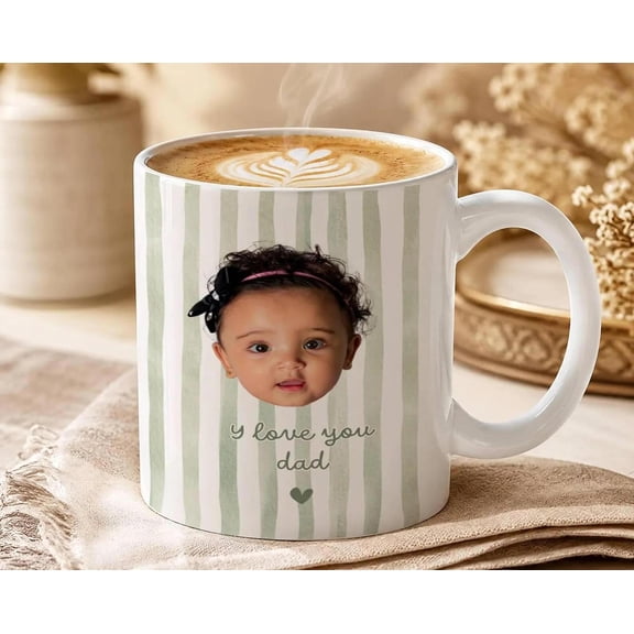 Personalized Face Photo, I Love You Dad Coffee Cup, Custom Kids Picture, AURORAVALLEY, 11oz-15oz Mug