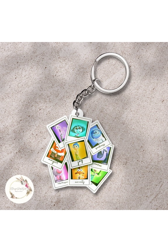 Personalized Fairytale Emotion World Keychain, Emotion World 2 Movie Characters Birthday Gift, Fairytale Park Fairytaleland Family Vacation 2024, Joy Anxiety Envy (1 keychain)