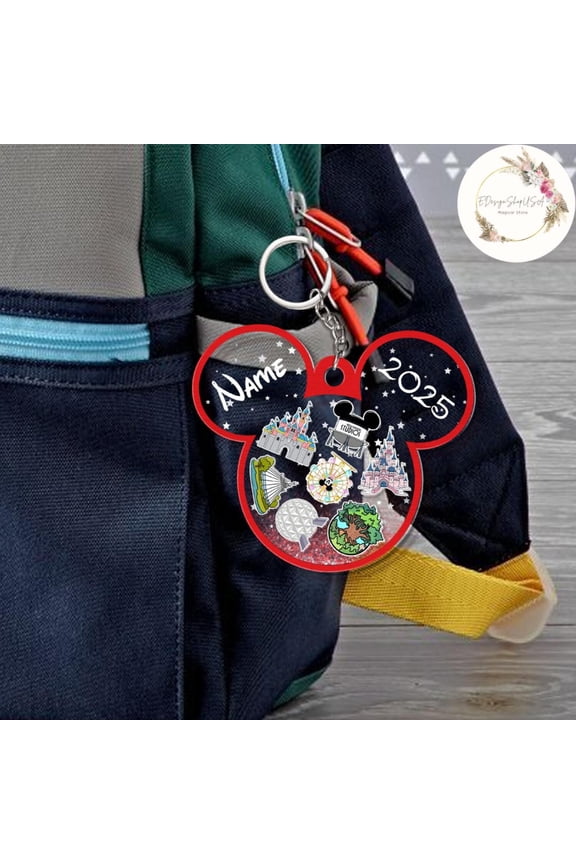 Personalized Fairytale Keychain, Fairytale Park Castle Animal Kingdom Epcot Keychain, Walt Fairytale World Fairytaleland Family Christmas Gifts (1 keychain)